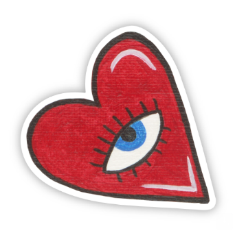 Heart + Evil Eye Sticker